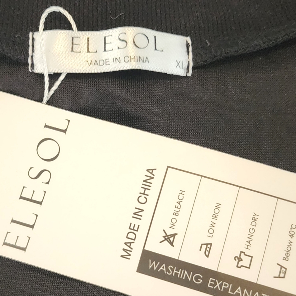 ELESOL Mock Neck Long Sleeve Black Size XL Shirt - Picture 10 of 10